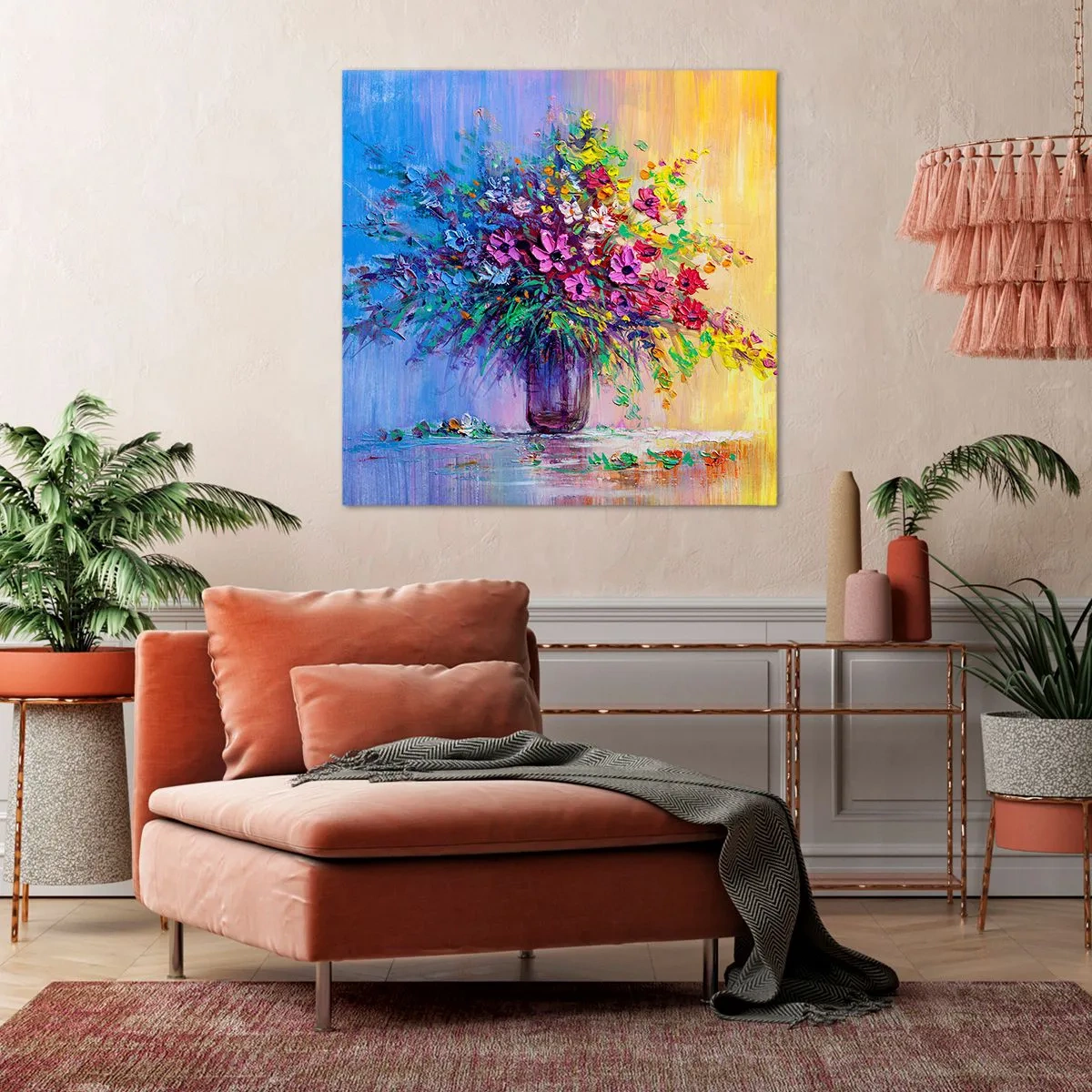 Canvastavla - Bild på duk - Sommarängens gåva - 40x40 cm