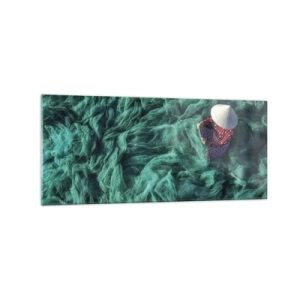 Glastavla - Bild på glas - I nätens hav - 120x50 cm