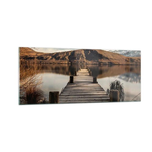 Glastavla - Bild på glas - Ett landskap i tystnad - 100x40 cm