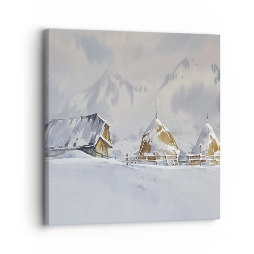 Canvastavla - Bild på duk - I snödalen - 30x30 cm