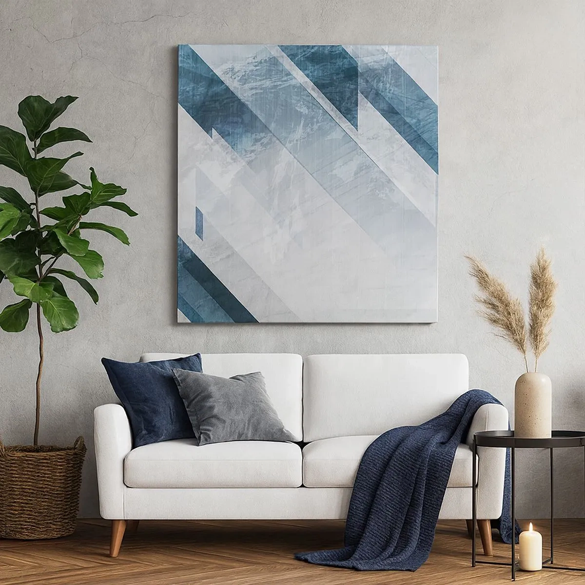 Canvastavla - Bild på duk - Tredimensionell komposition – gråhetens rörelse - 30x30 cm