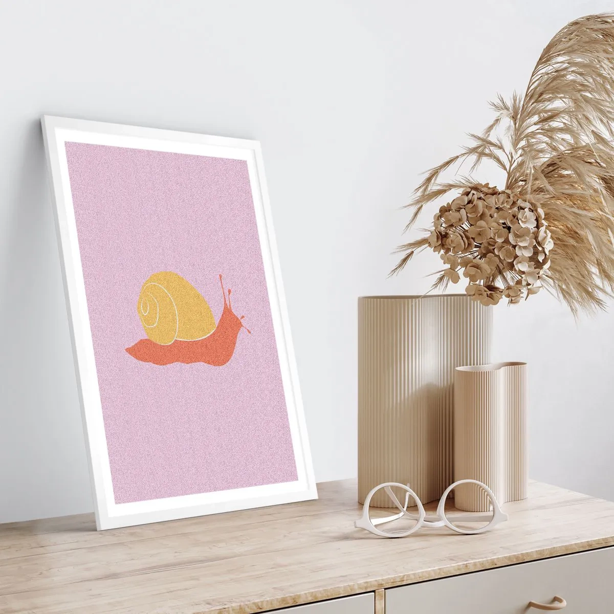 Affisch i vit ram - Det är ingen brådska - 70x100 cm