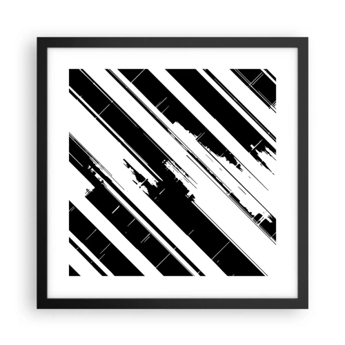 Affisch i svart ram - Intensiv och dynamisk komposition - 40x40 cm