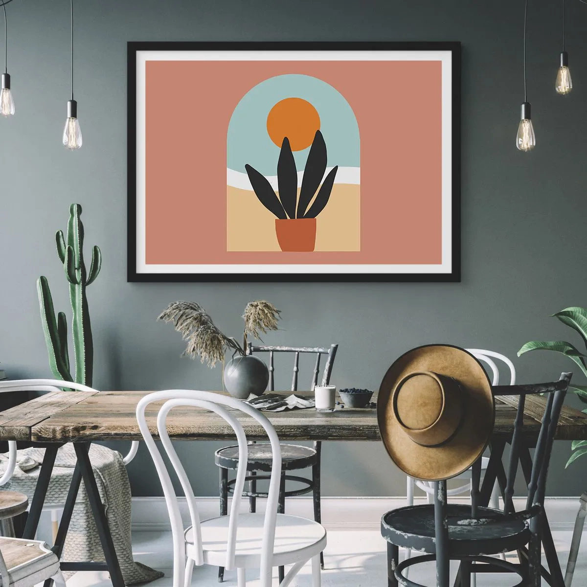 Affisch i svart ram - Små glädje - 100x70 cm