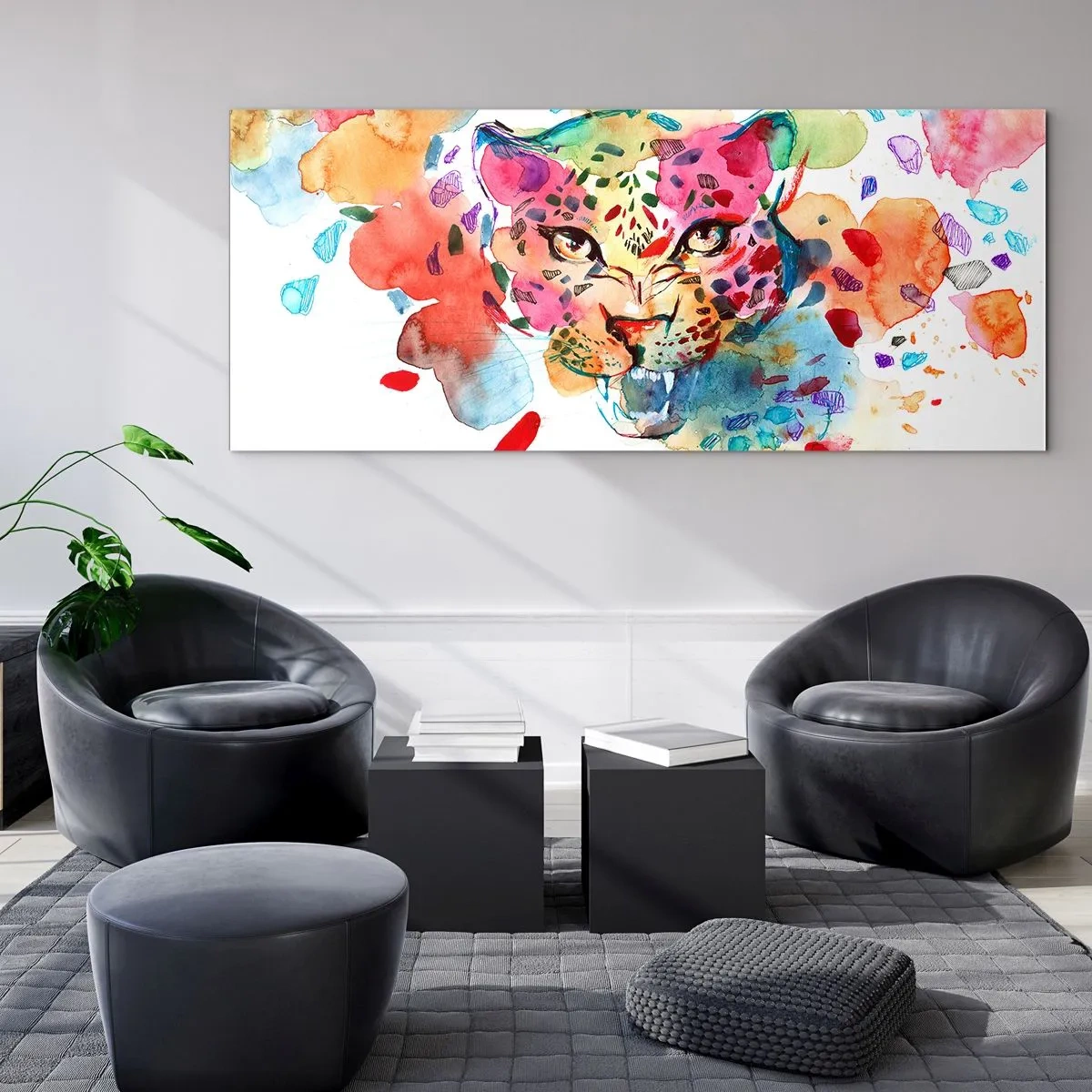 Glastavla - Bild på glas - Skönheten och odjuret - 160x50 cm