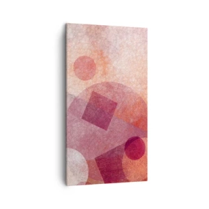 Canvastavla - Bild på duk - Geometriska omvandlingar i rosa - 45x80 cm