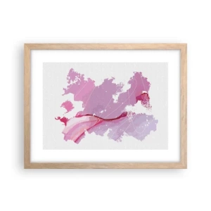 Affisch i ram av ljusek - Karta över en rosa värld - 40x30 cm