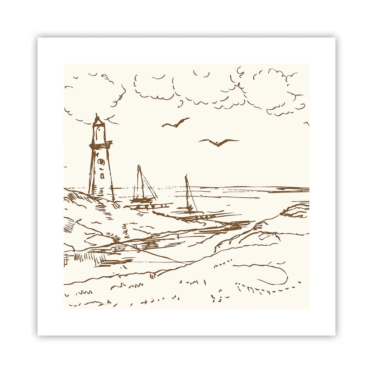 Affisch - Sommarminnets kontur - 40x40 cm