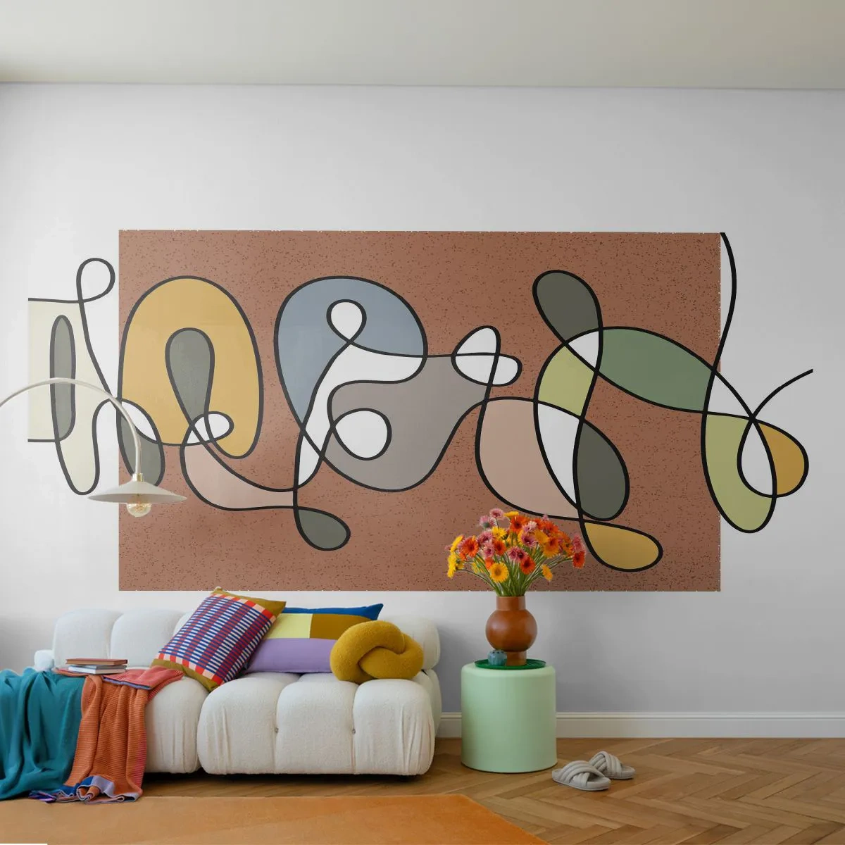 Fototapet Premium Canvas - En abstraktion värd att le åt - Modern, Abstraktion, Bit - 250x175 cm