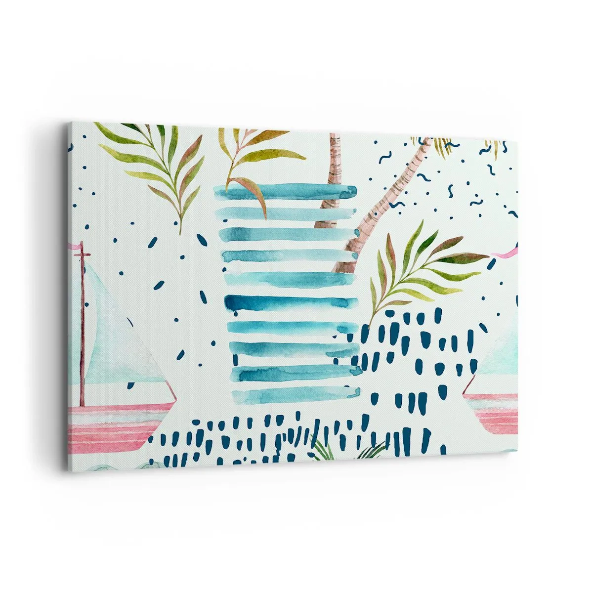 Canvastavla - Bild på duk - Semester under palmerna - 120x80 cm