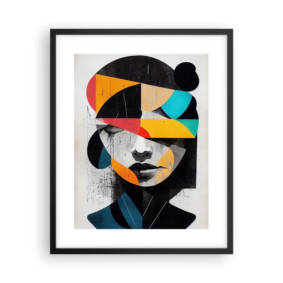 Affisch i svart ram - Flerfärgad inre porträtt - 40x50 cm