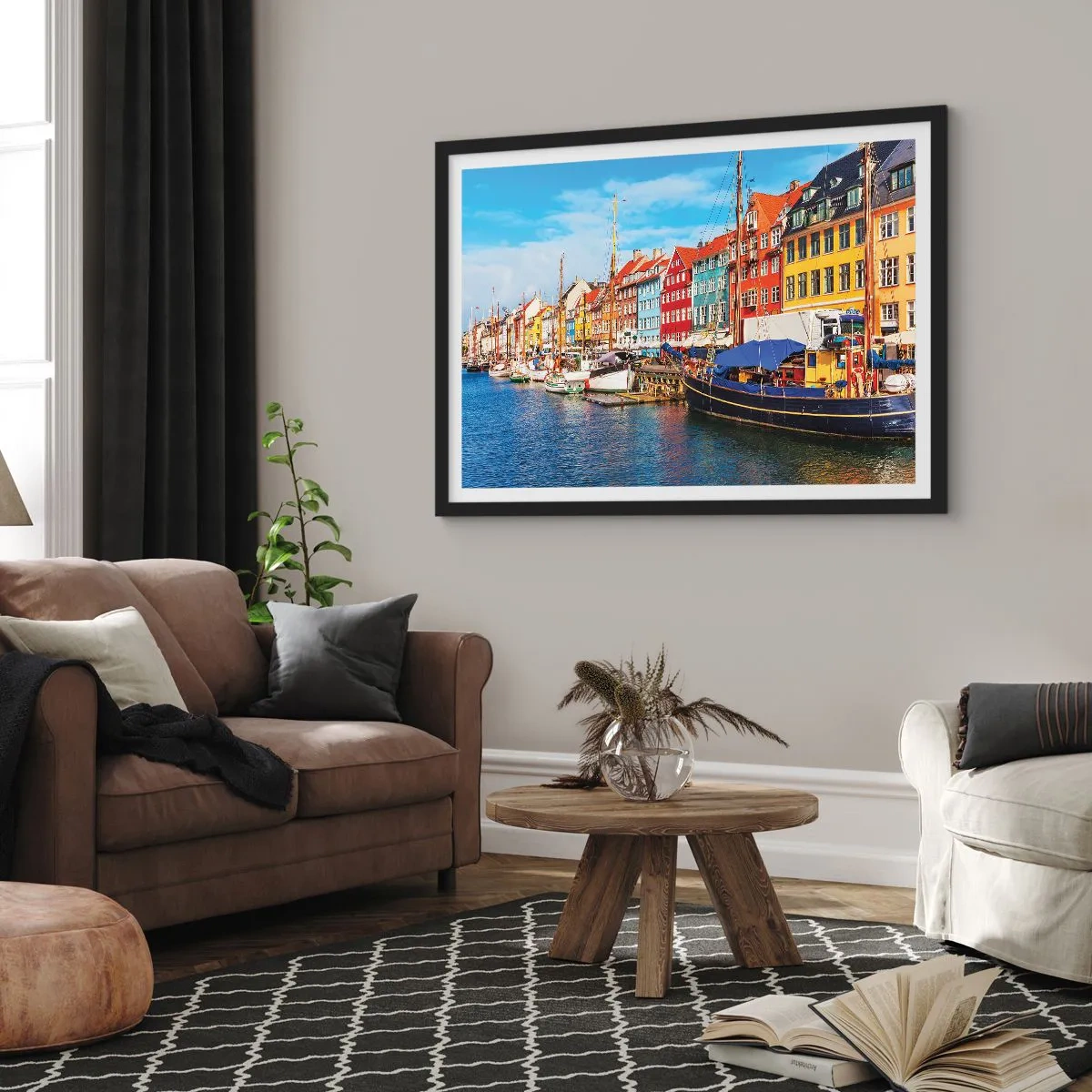 Affisch i svart ram - Glad kaj - 70x50 cm