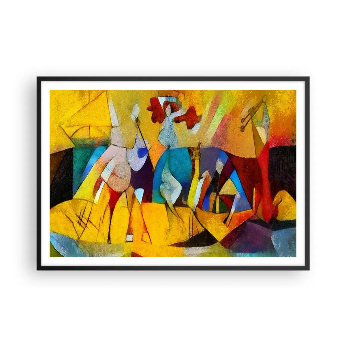 Affisch i svart ram - Sol - liv -glädje - 100x70 cm
