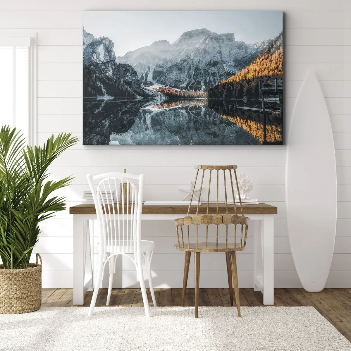 Canvastavla - Bild på duk - Spegellandskap - 70x50 cm