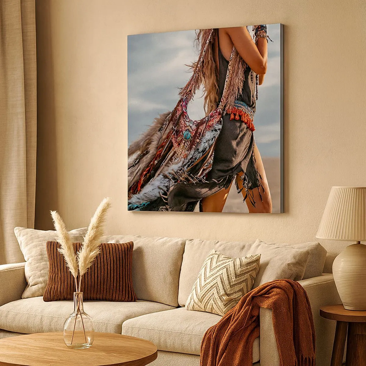 Canvastavla - Bild på duk - Shamanens flicka - 30x30 cm