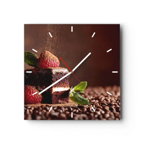 Väggklocka - Klocka på glas - Livet är ljuvt - 30x30 cm