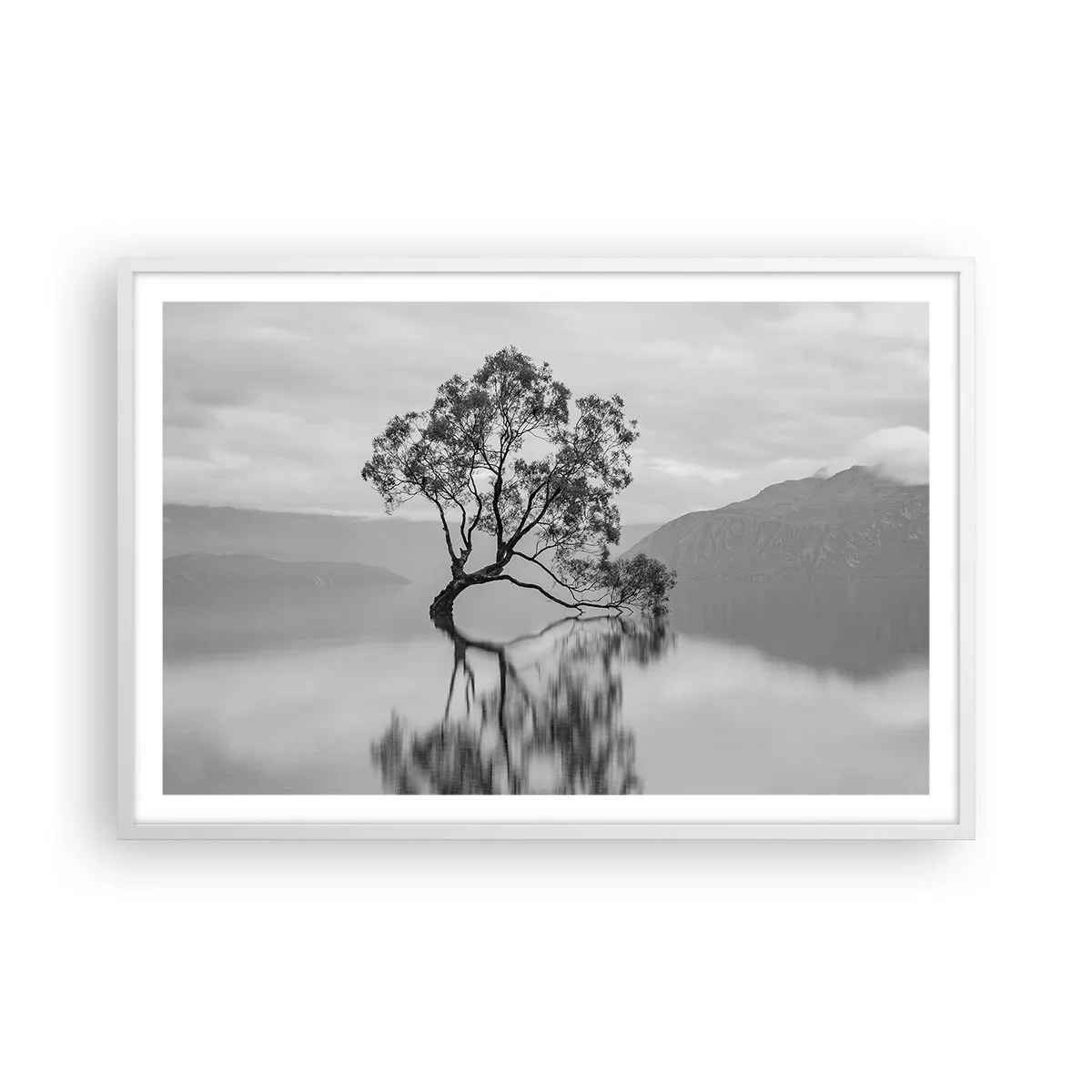 Affisch i vit ram - Det finns ett land - 91x61 cm