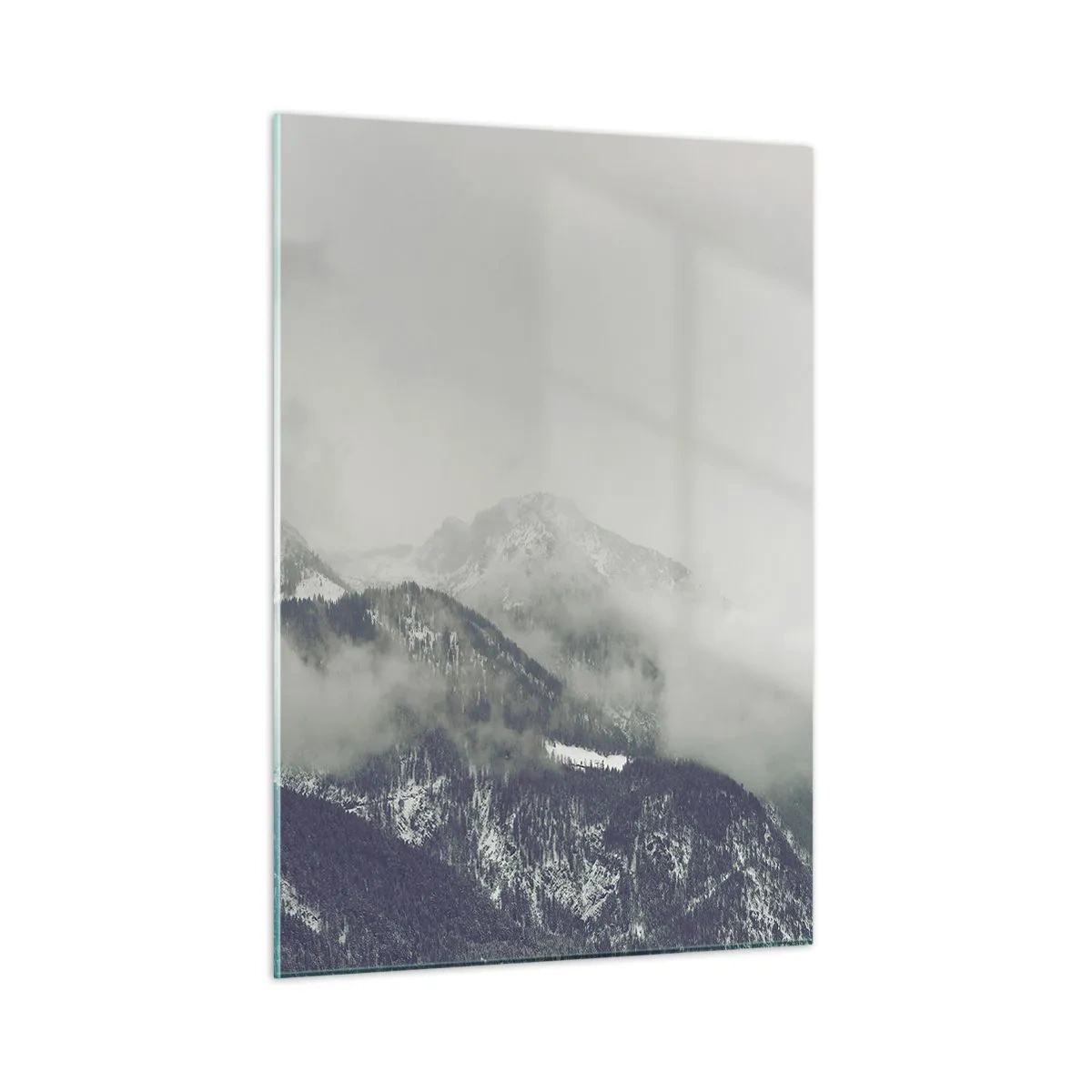 Glastavla - Bild på glas - Dimmig dal - 50x70 cm