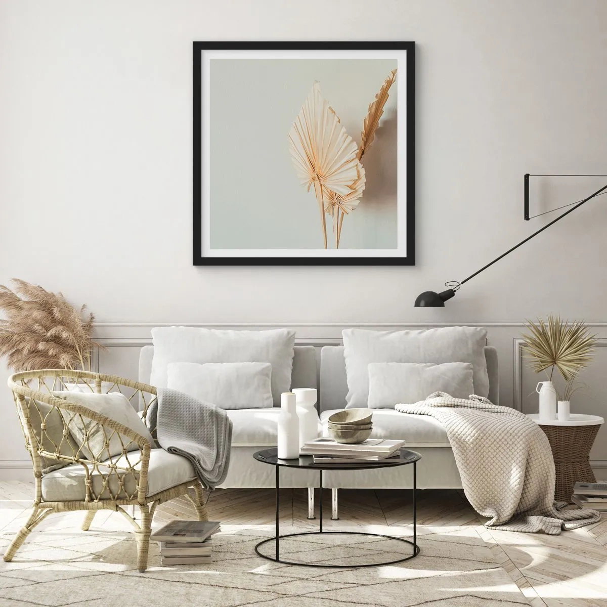 Affisch i svart ram - När du behöver stillhet - 50x50 cm
