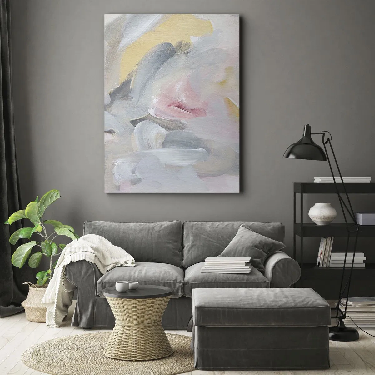 Canvastavla - Bild på duk - I en pastellfärgad värld - 45x80 cm
