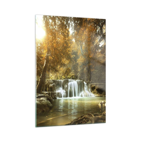 Glastavla - Bild på glas - Parkkaskad - 50x70 cm