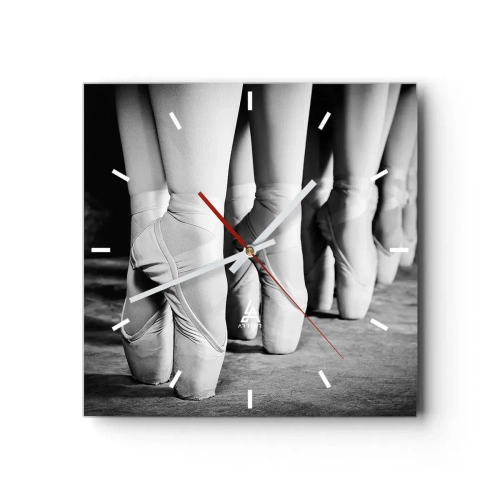 Väggklocka - Klocka på glas - Tillsammans, lätt - 40x40 cm