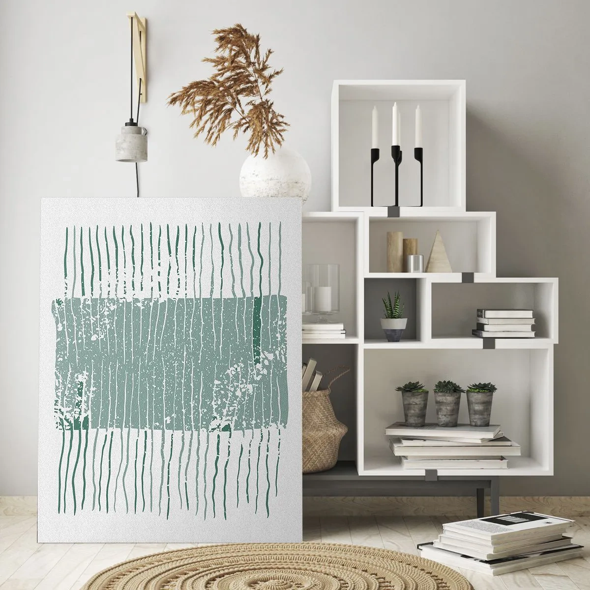 Glastavla - Bild på glas - Marin abstraktion - 70x100 cm