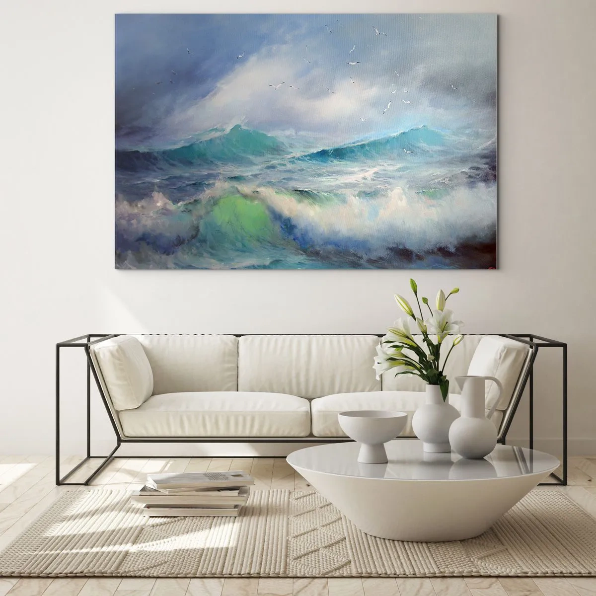 Glastavla - Bild på glas - "Orkanen vrålade med triumf…' - 120x80 cm
