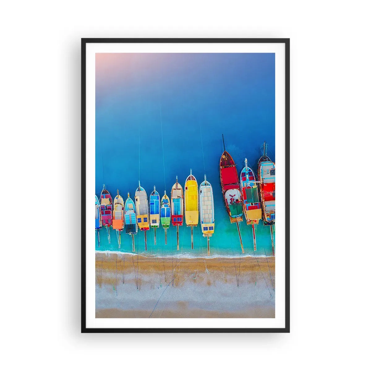 Affisch i svart ram - Ur fågelperspektivet - 70x100 cm