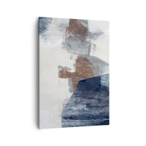Canvastavla - Bild på duk - Blåbruna former - 50x70 cm