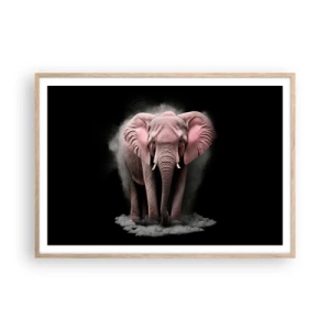Affisch i ram av ljusek - Tänk inte på en rosa elefant! - 100x70 cm