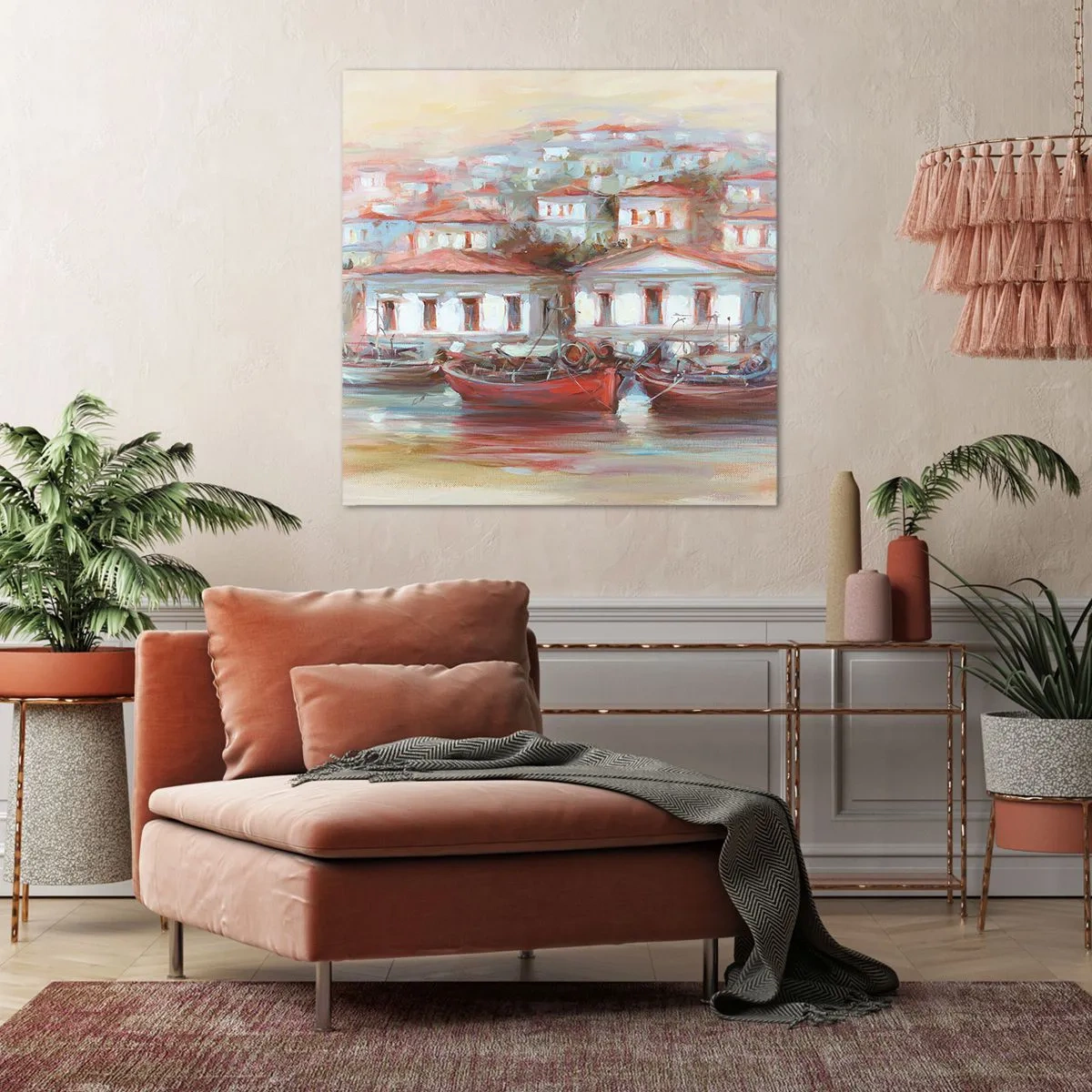 Canvastavla - Bild på duk - Lycklig stad - 60x60 cm