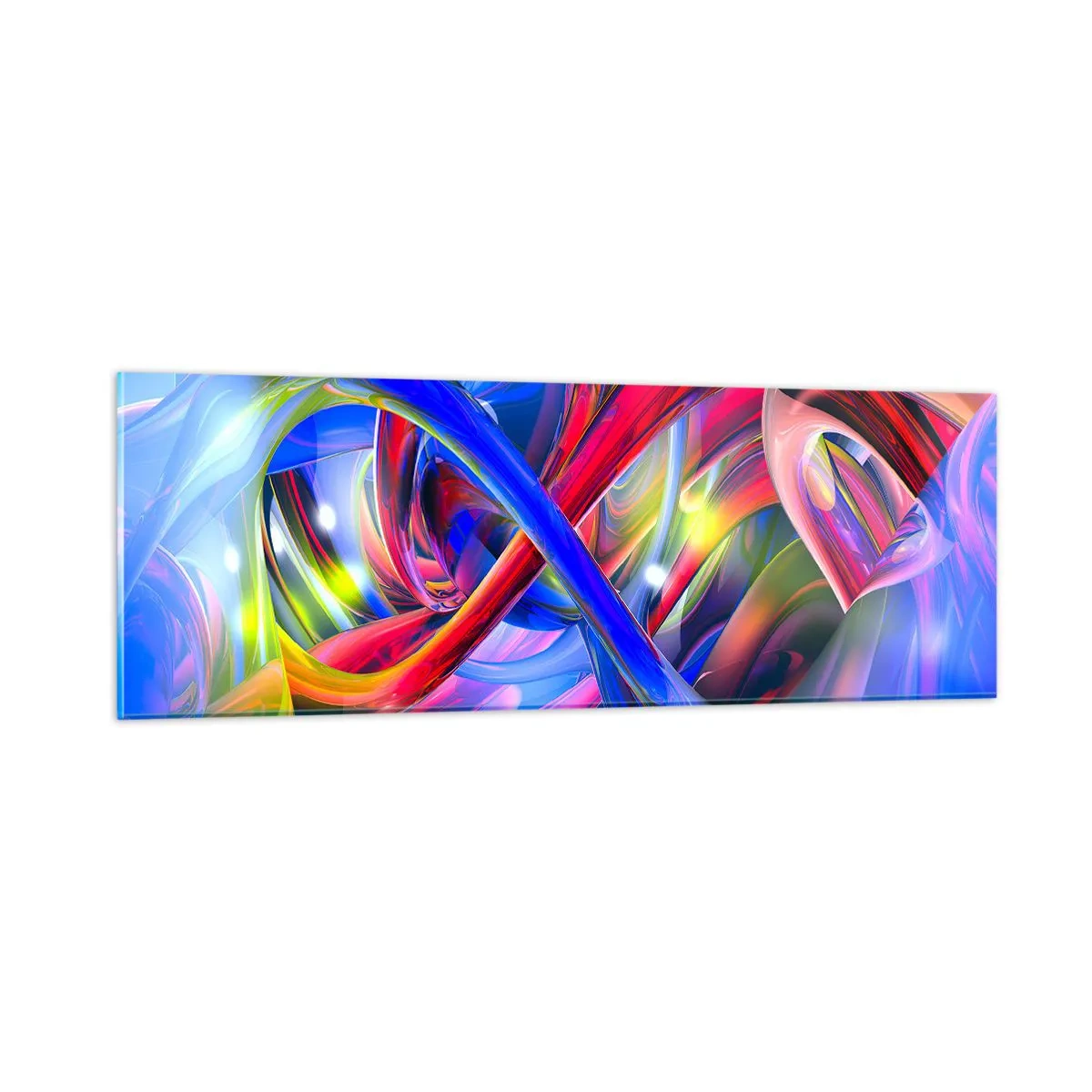 Glastavla - Bild på glas - Färgdans - 90x30 cm