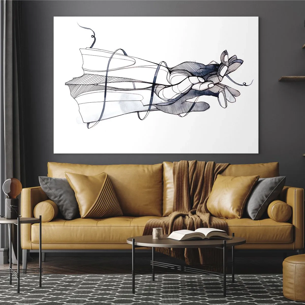 Glastavla - Bild på glas - Smekningens studie - 120x80 cm