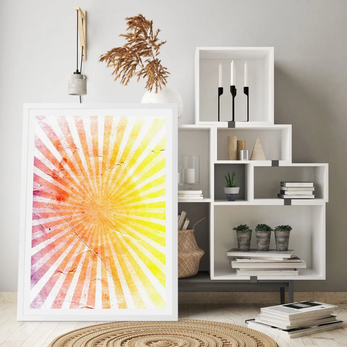 Affisch i vit ram - Solupp- och nedgångar - 61x91 cm