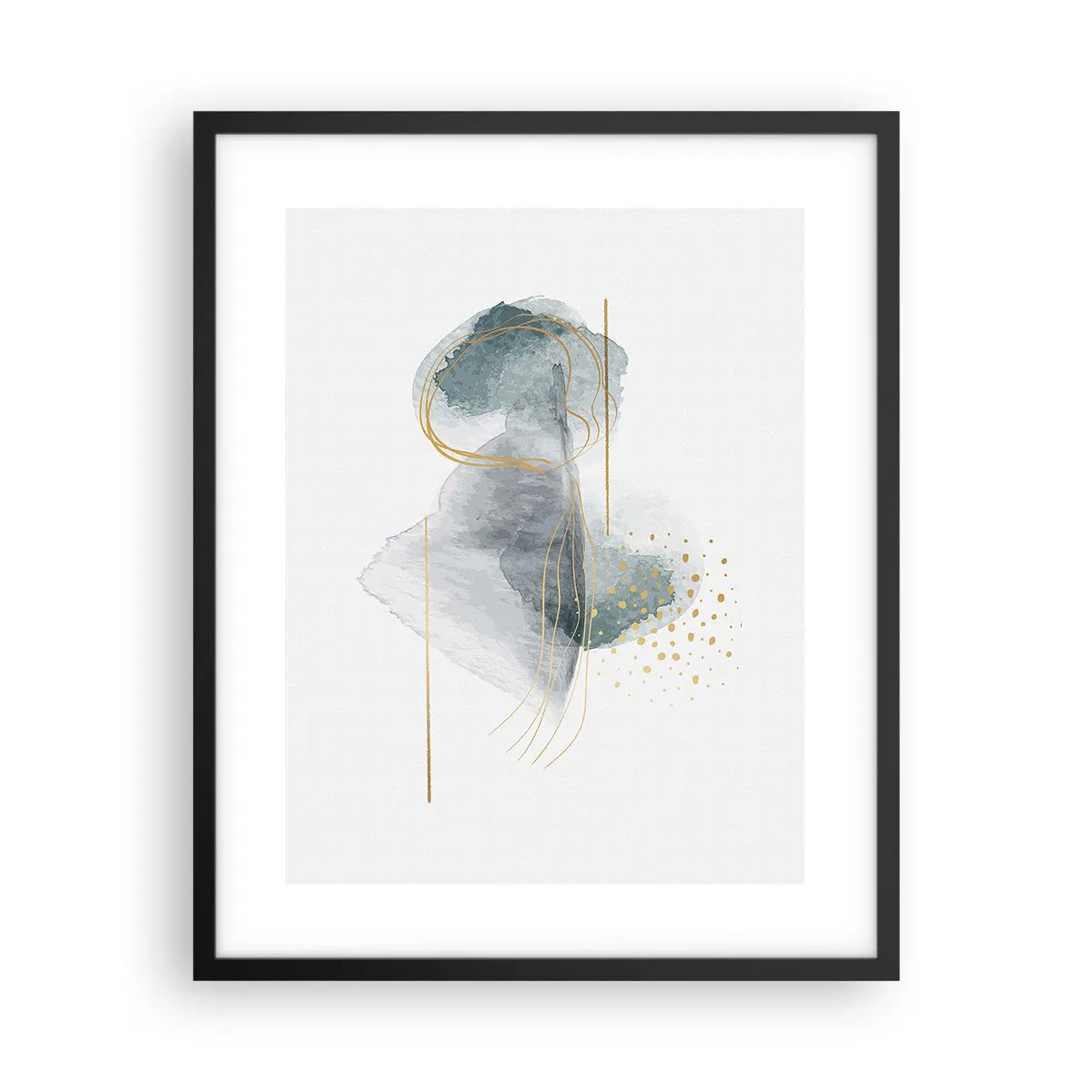 Affisch i svart ram - Om gråhetens och guldets förhållanden - 40x50 cm