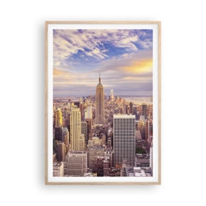 Affisch i ram av ljusek - Nå ut till molnen - 70x100 cm