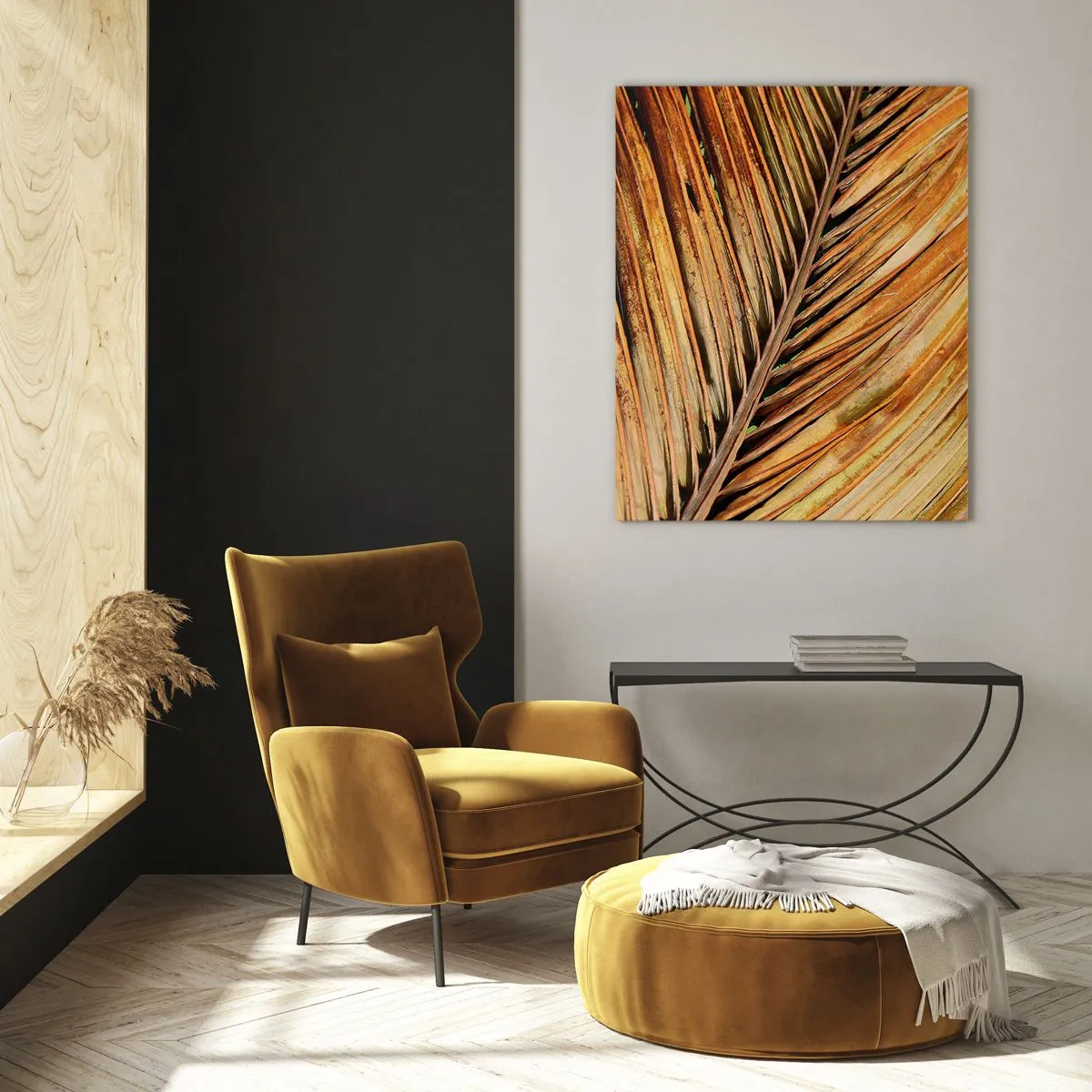 Glastavla - Bild på glas - Kokosguld - 70x100 cm