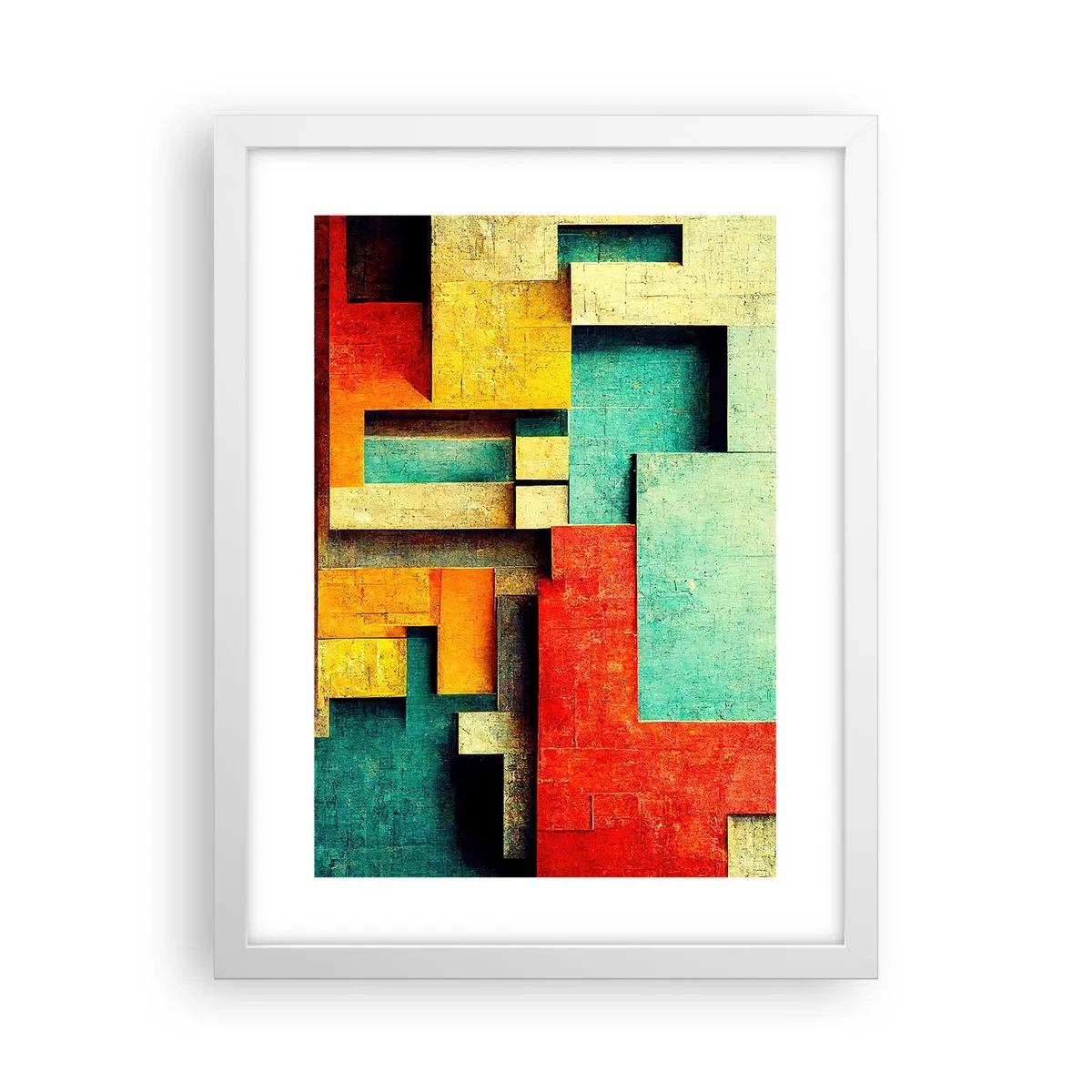 Affisch i vit ram - Festival av räta vinklar - 30x40 cm