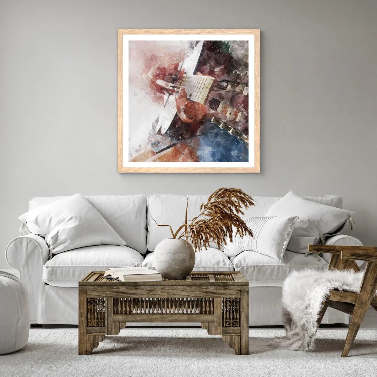 Affisch i ram av ljusek - Vad tycker du om det? - 60x60 cm