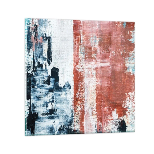 Glastavla - Bild på glas - Abstrakt halvt om halvt - 30x30 cm