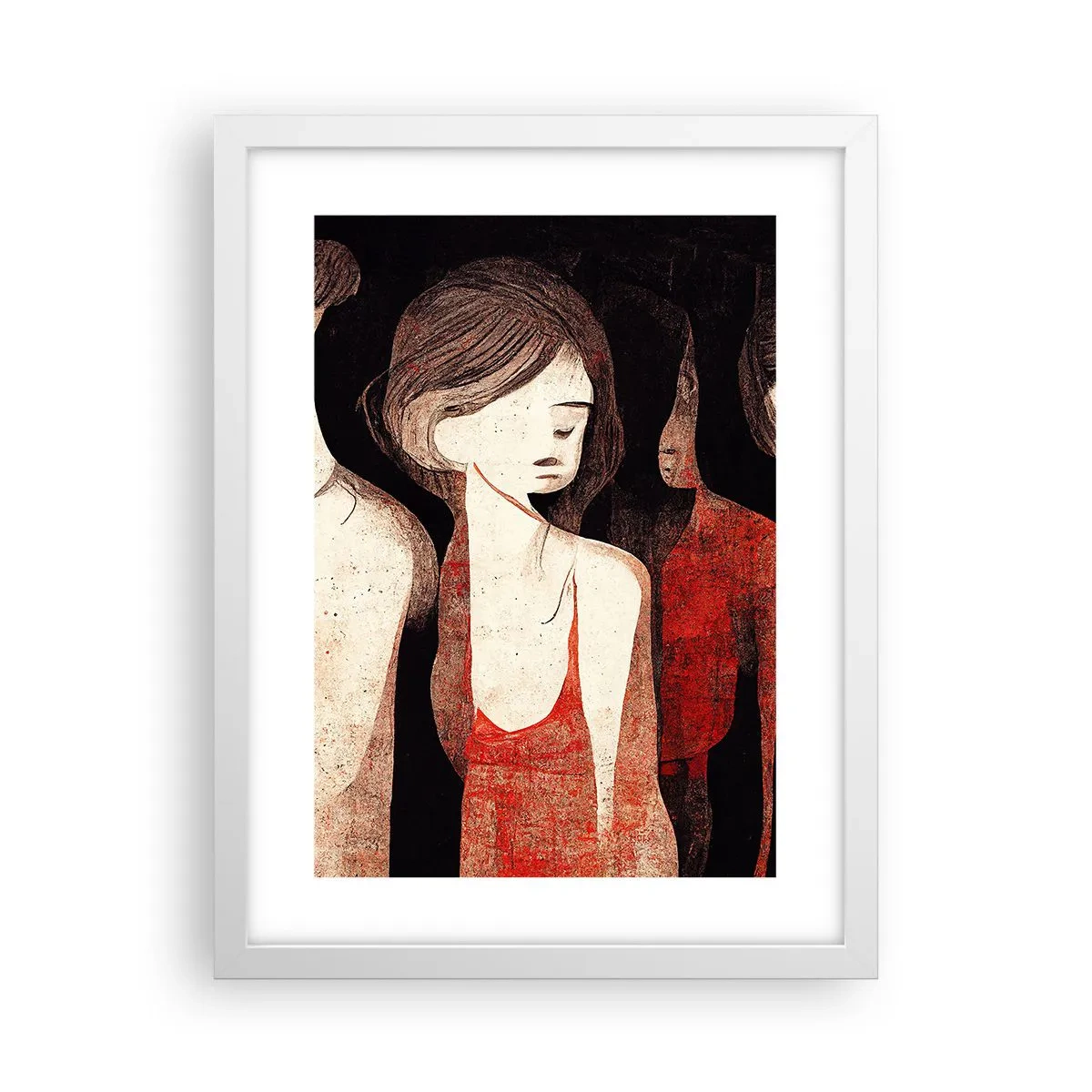 Affisch i vit ram - Madonnor av mörker - 30x40 cm