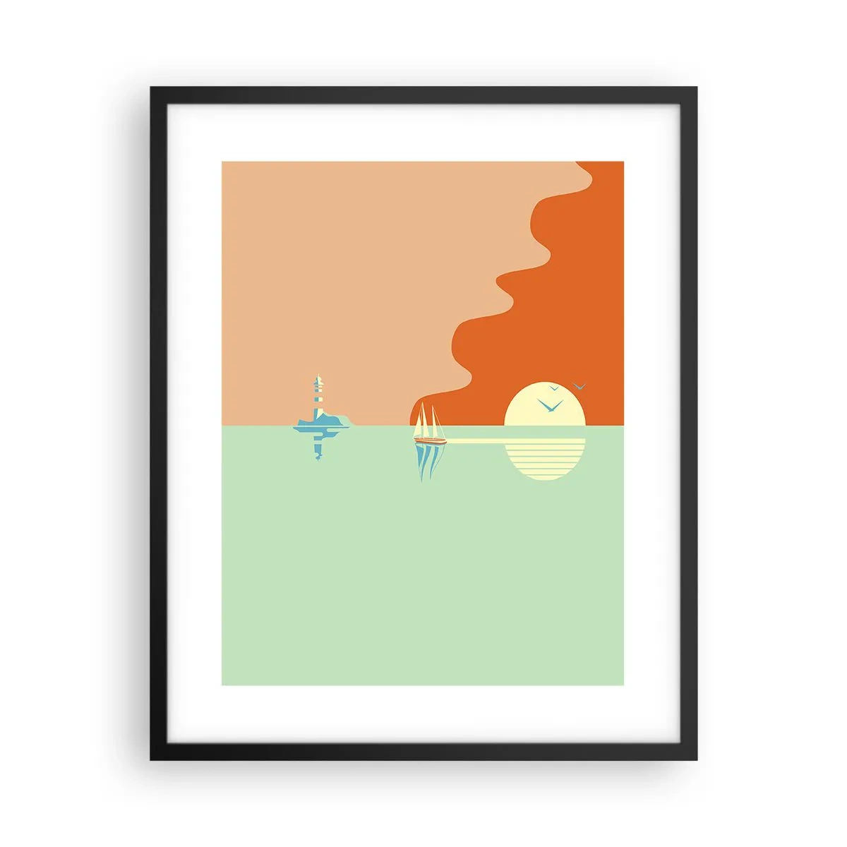 Affisch i svart ram - Perfekt havslandskap - 40x50 cm