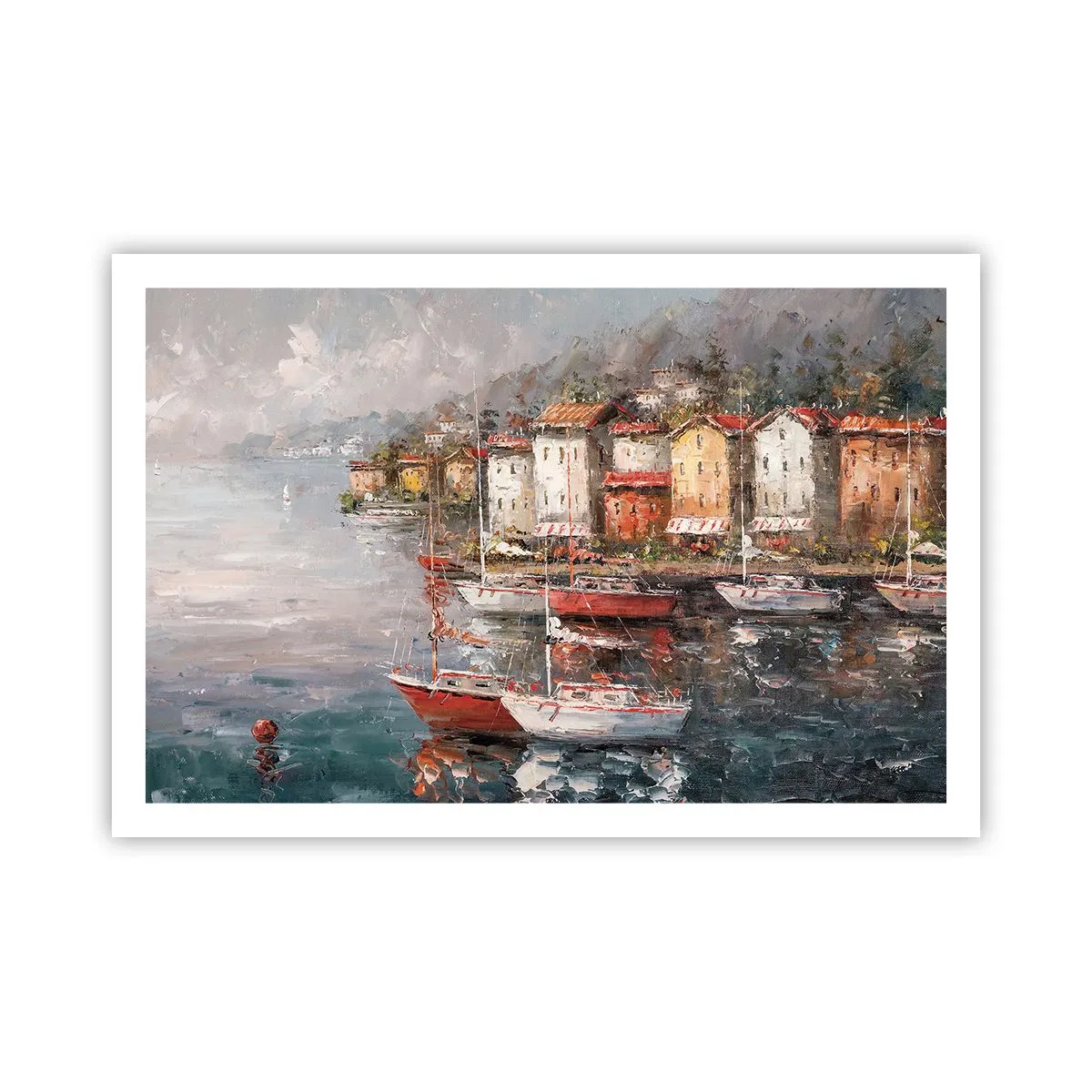 Affisch - Romantisk hamn - 91x61 cm