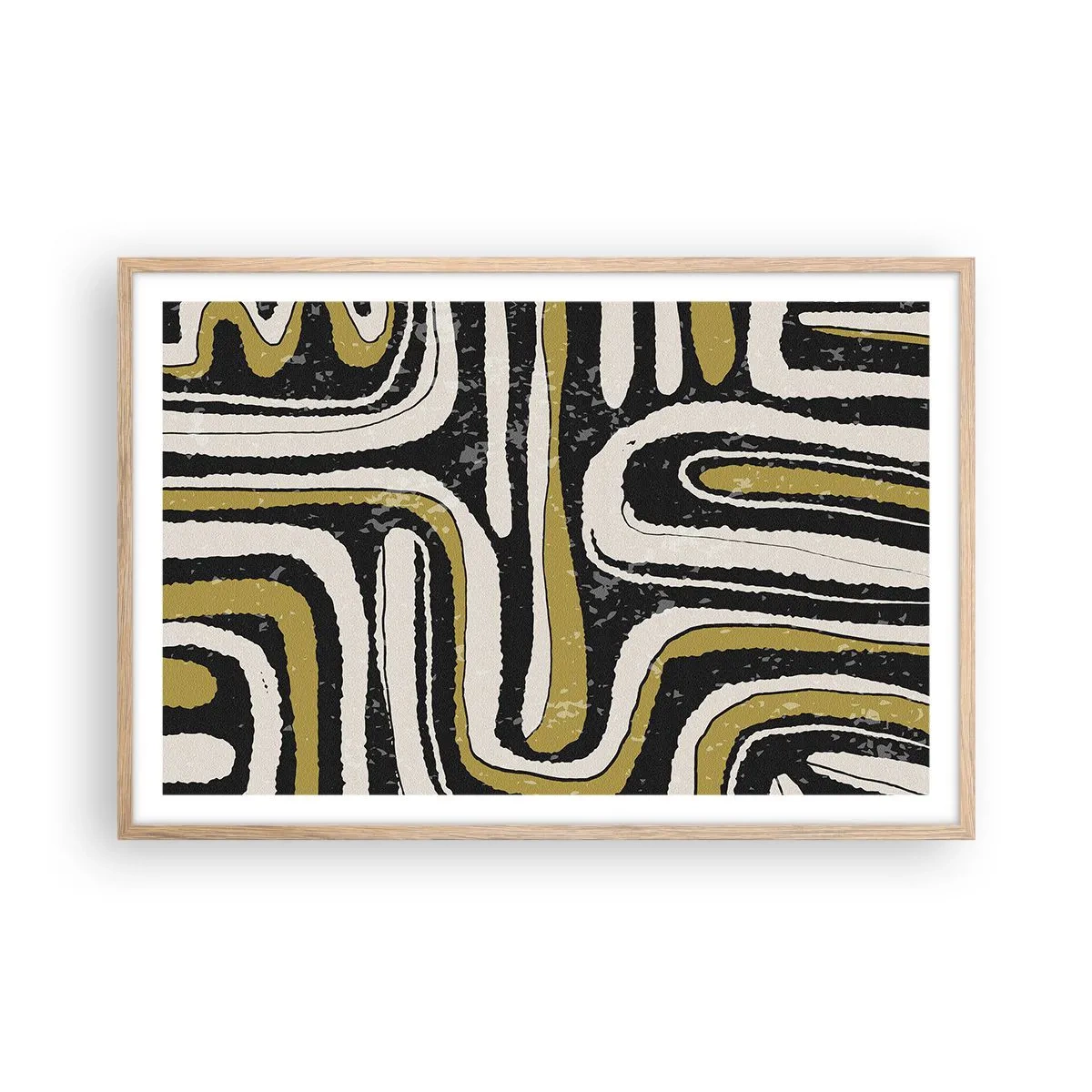 Affisch i ram av ljusek - Komposition: stråk och gränder - 91x61 cm