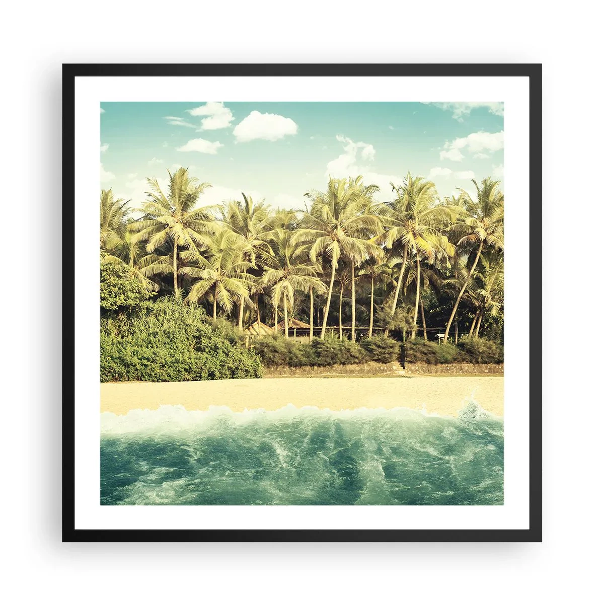 Affisch i svart ram - Kanske här? - 60x60 cm