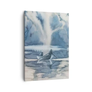 Canvastavla - Bild på duk - Sportfiskare i sitt paradis - 50x70 cm
