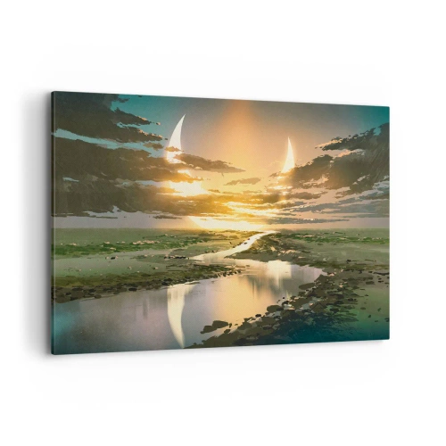 Canvastavla - Bild på duk - Någonstans i en avlägsen galax - 120x80 cm