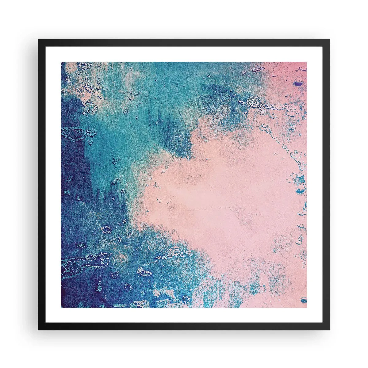 Affisch i svart ram - Blåa famnar - 60x60 cm