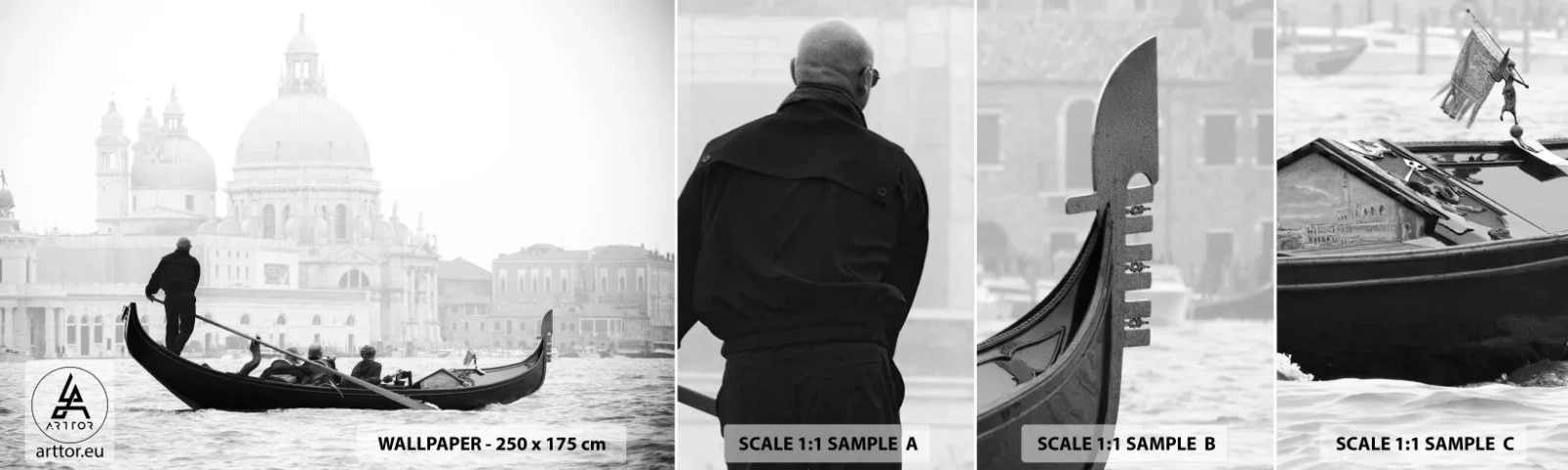 Provbit av självhäftande fototapet Deluxe Sticker - En resa till skönhetens källa - Venedig, Stad, Arkitektur - 100x30 cm